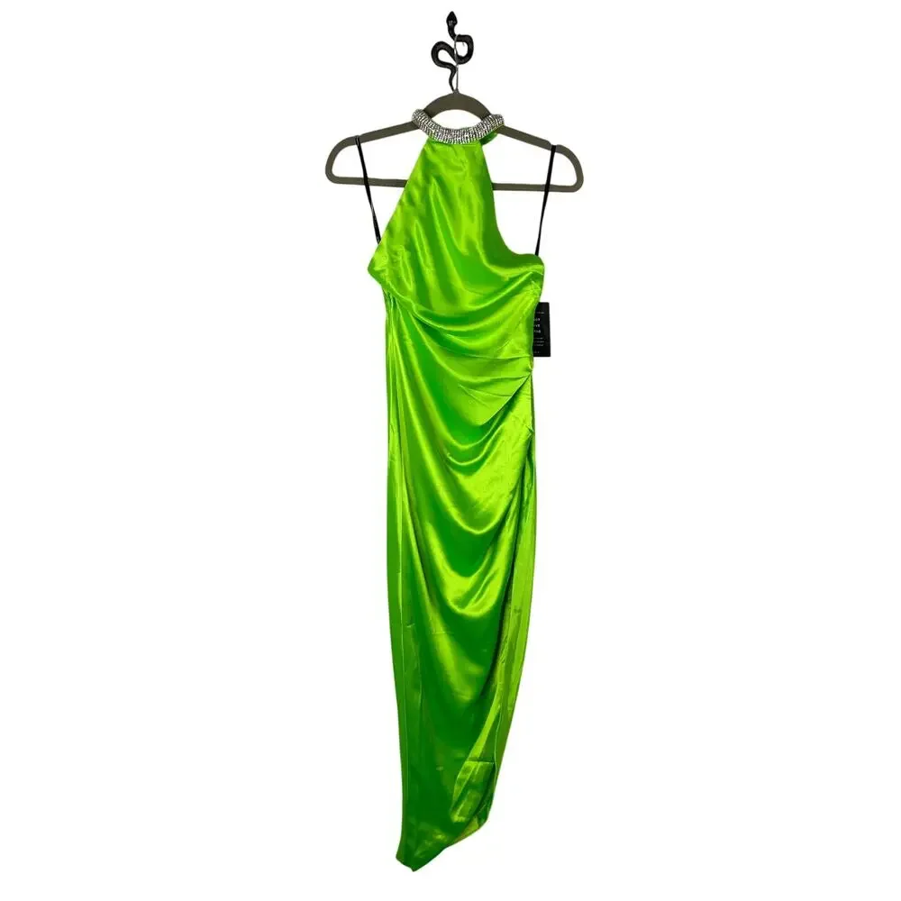 Retrofete Maria Maxi Rhinestone Halter Formal Gala Wedding Guest Hoco Party XS